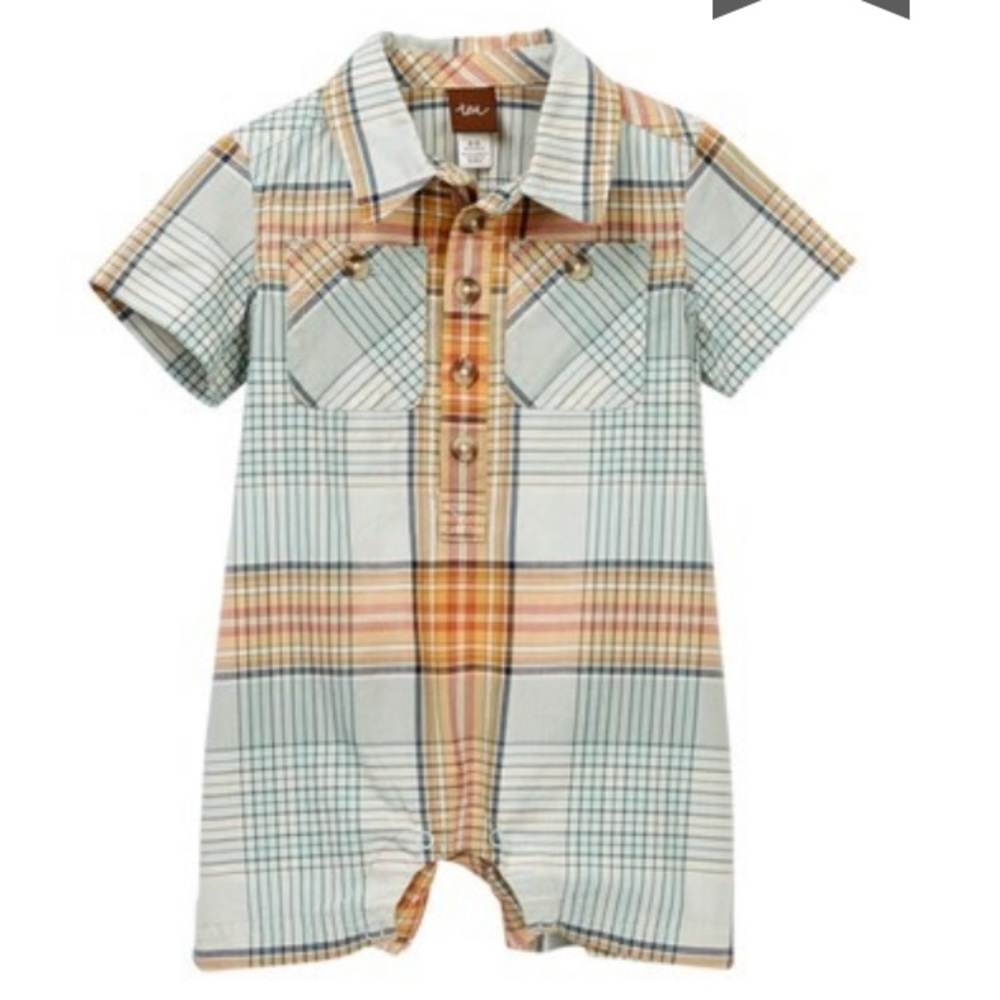 Tea Collection Plaid Romper